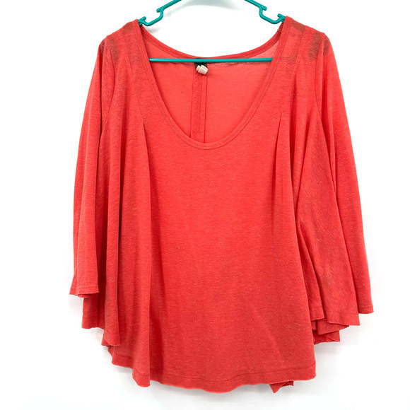 We the Free size small oversized orange red top‎ - Picture 1 of 6